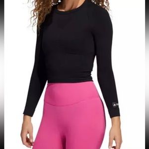 adidas Women's "Black" Formotion Cropped Training Tee, XL